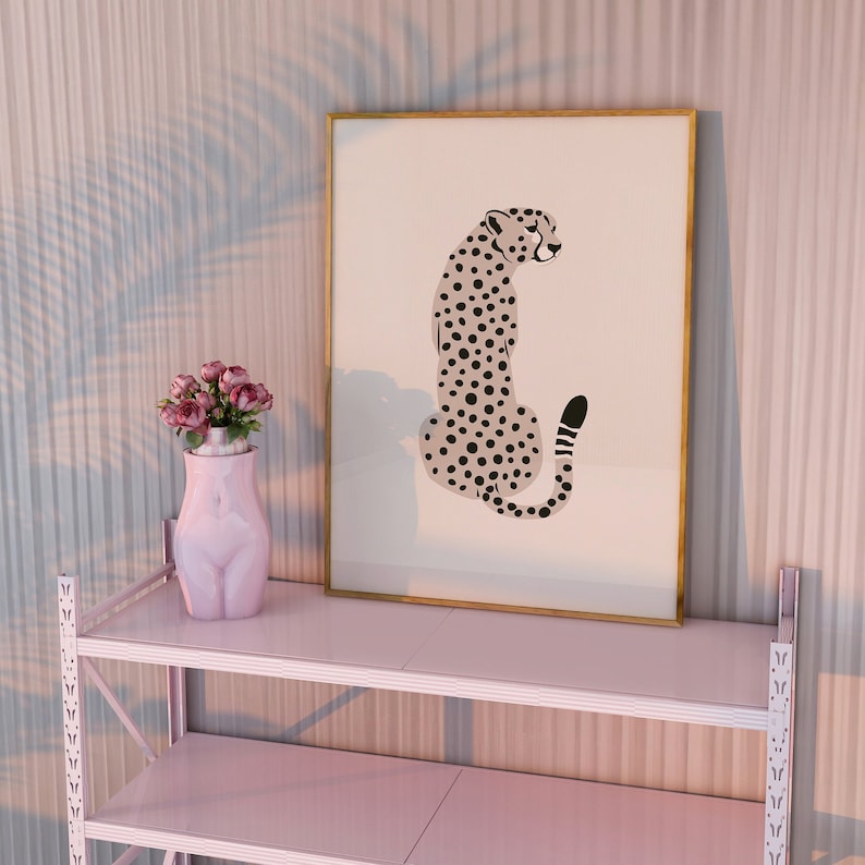 Cheetah Wall Art Maximalist Poster Jungle Art Printable Trendy Wall Art ...
