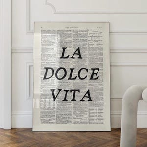 La Dolce Vita Trendy Newspaper Poster Decor Girly Wall Art Vintage Decor Ocean Summer Dorm Room 70s Decor Summer Wall Art Luxury Magazine
