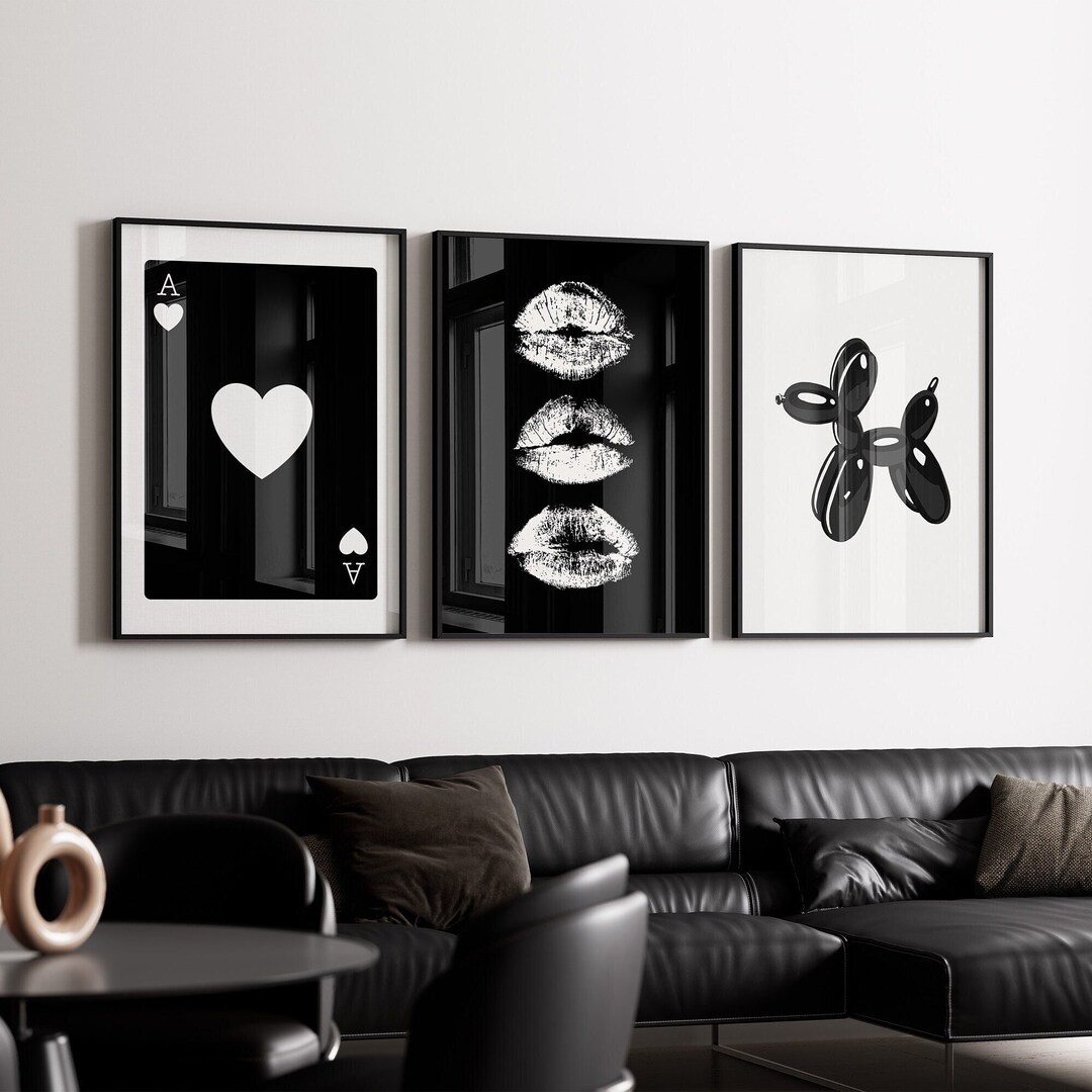 Black and White Wall Art Trendy Gallery Wall Set Aesthetic Art Prints