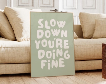 Sage Green Affirmation Print, Retro Wall Art (Digital Download)