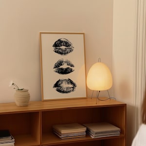 Kiss Lips Wall Art Trendy Poster Lips Print Trendy Digital Prints Preppy Dorm Trendy Art Print Funky Print Fashion Wall Art Make Up Wall Art image 7