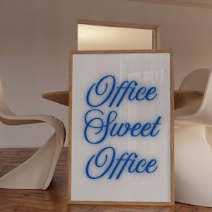 Office Sweet Office Wall Art Quotes Office Decor Coworker Gift Navy Blue Wall Art Typography Print Quote Poster Girly Dorm Decor Blue Decor