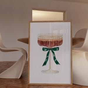 Sage  Green Wall Art Bar Cart Print Cocktail Wall Art Aesthetic Wall Art Trendy Wall Art Preppy Dorm Girly Room Decor Teen Girl Print