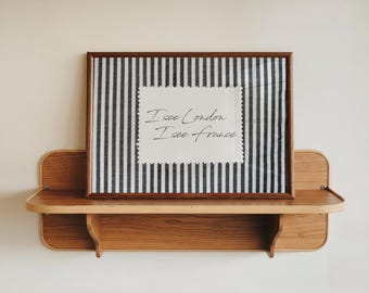 Bathroom Wall Art | Funny Toilet Poster | I See London I See France | Trendy Black Print | Stripe Wall Art | Cottagecore (Digital Download)