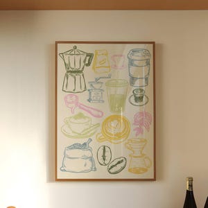 Kitchen Wall Art Printable Coffee Bar Art Prints Kitchen Digital Prints Trendy Wall Art Coffee Digital Print Coffee Wall Art Colorful Prints