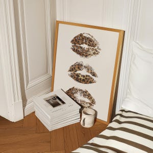 Cheetah Kiss Lips Print, Trendy Aesthetic Room Decor (Digital Download) image 2