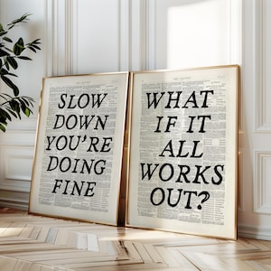 Trendy Set Of 2 Gallery Wall Art Newspaper Art Prints Black And White Poster Aesthetic Room Decor Vintage Retro Poster Quote Poster Bar Cart