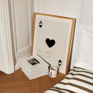 Trendy Ace of Hearts Wall Art Print Green Wall Art Retro Trendy Aesthetic Print Sage Green Playing Card Poster Digital Print Girly Prints
