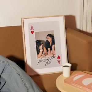 CUSTOM Wall Art Personalized Best Friends Poster Retro Bestie Birthday Gift BFF Poster Dorm Room Decor Trendy Ace Of Hearts Couple Poster