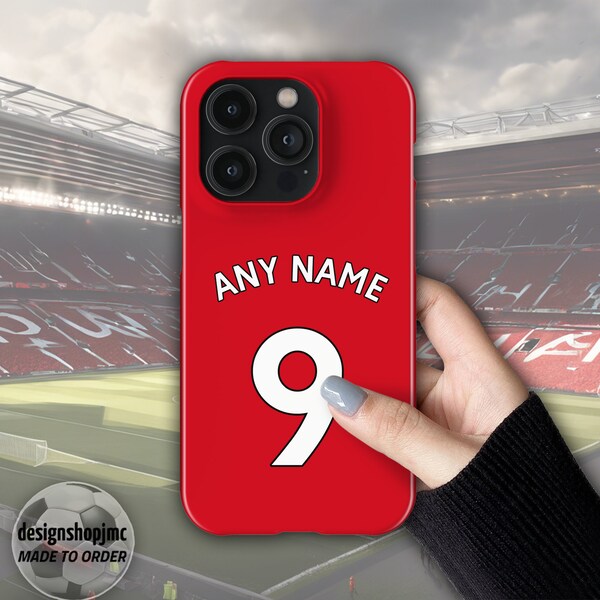 Manchester United Football Name/Number Case for iPhone 15 14 13 12 11 X XR XS Pro Max Plus SE 8 7 6, S23 S22 S21 S20 S10 S9, Pixel, Huawei