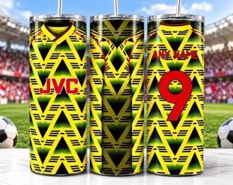 Arsenal Retro 1991/93 Football Shirt Custom Tumbler - Insulated Stainless Steel 20oz Cup