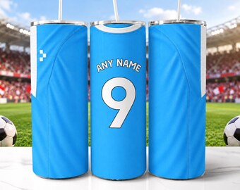 Manchester City 2026/27 Football Shirt Custom Tumbler - Insulated Stainless Steel 20oz Cup
