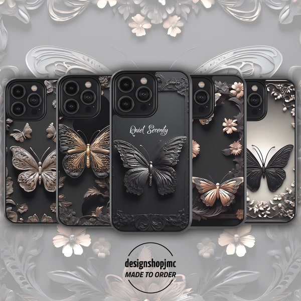 3D Butterfly Phone Case for iPhone 15 14 13 12 11 X XR XS Pro Max Plus Se 8 7 6, Samsung S24 S23 S22 S21 S20 S10 S9, Google Pixel, Huawei