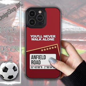 Liverpool Football Phone Case fits Apple iPhone, Samsung Galaxy, Google Pixel (Custom Stadium and Song Lyrics Design)
