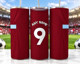 Aston Villa 2026/27 Football Shirt Custom Tumbler - Insulated Stainless Steel 20oz Cup