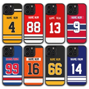 Personalized Ice Hockey Phone Case, Custom Rubber TPU Cover, iPhone, Samsung Galaxy, Pixel