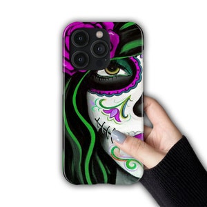 Coque de téléphone Sugar Skull à imprimer pour iPhone 15 14 13 12 11 X XR XS Pro Max Plus Se 8 7 6, Samsung S23 S22 Ultra S21 S20 S10 S9, Pixel, Huawei Design #2