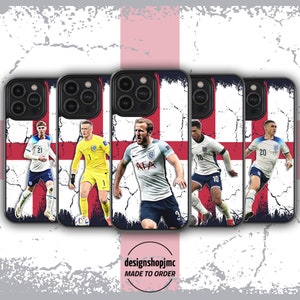 Personalised England Football Phone Case Collection fits Apple iPhone, Samsung Galaxy, Google Pixel (5 Player Designs)