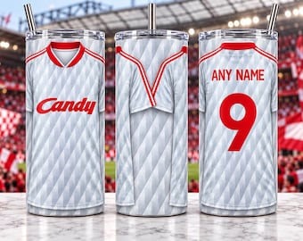 Liverpool Retro 1989/91 Football Shirt Custom Tumbler - Insulated Stainless Steel 20oz Cup