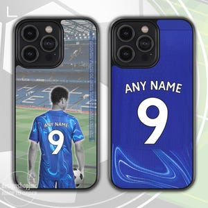 Personalised Chelsea Football Phone Case Collection fits Apple iPhone, Samsung Galaxy, Google Pixel (Custom Name and Number Design)