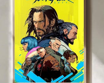 Cyberpunk Inspired Poster Futuristic Neon City Wall Art Sci Fi Gaming Print Gamer Room Decor