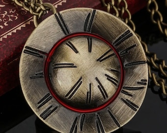 Reloj de bolsillo de bronce de una pieza Collar temático de Luffy