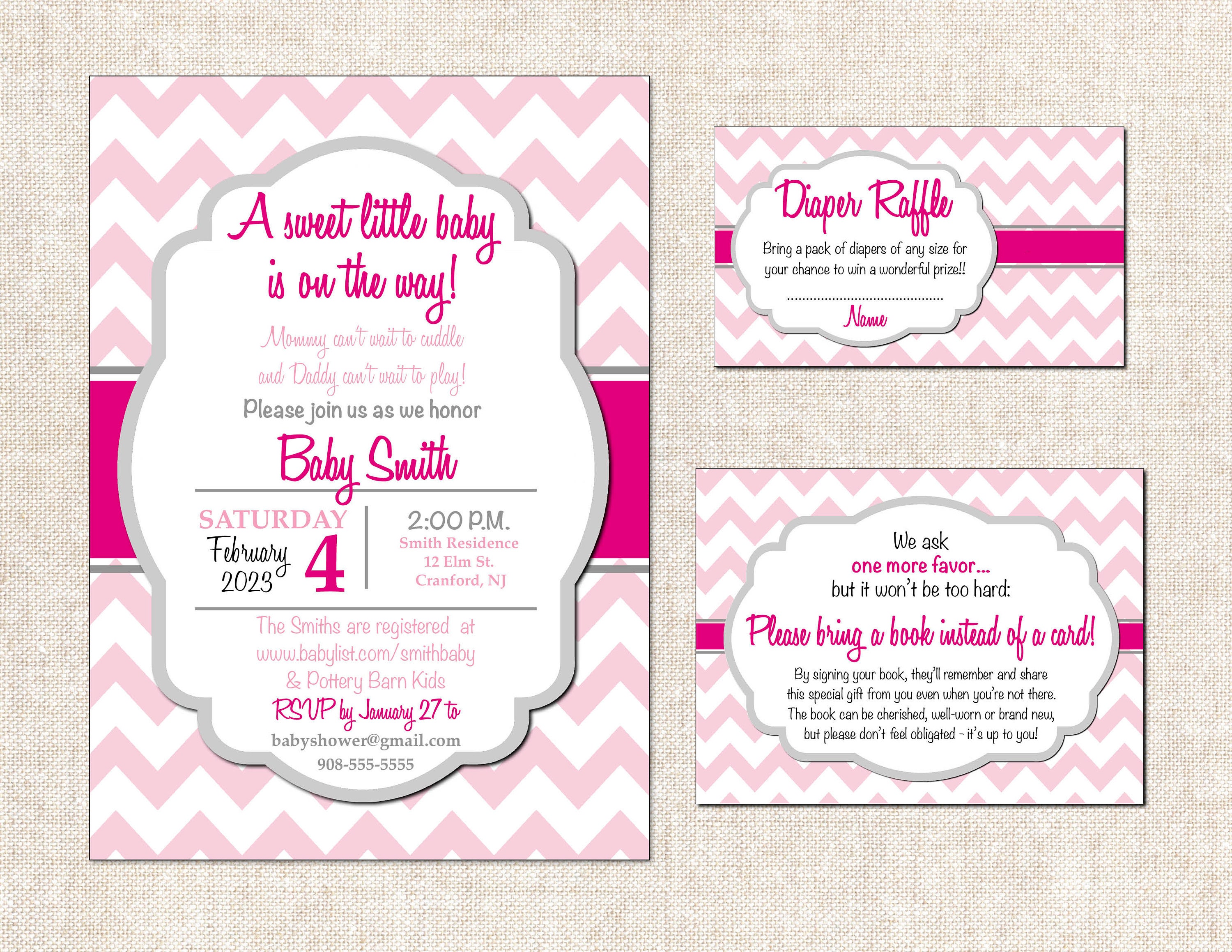 Chevron Baby Shower Bundle, Baby Shower Printables, Chevron Pattern ...