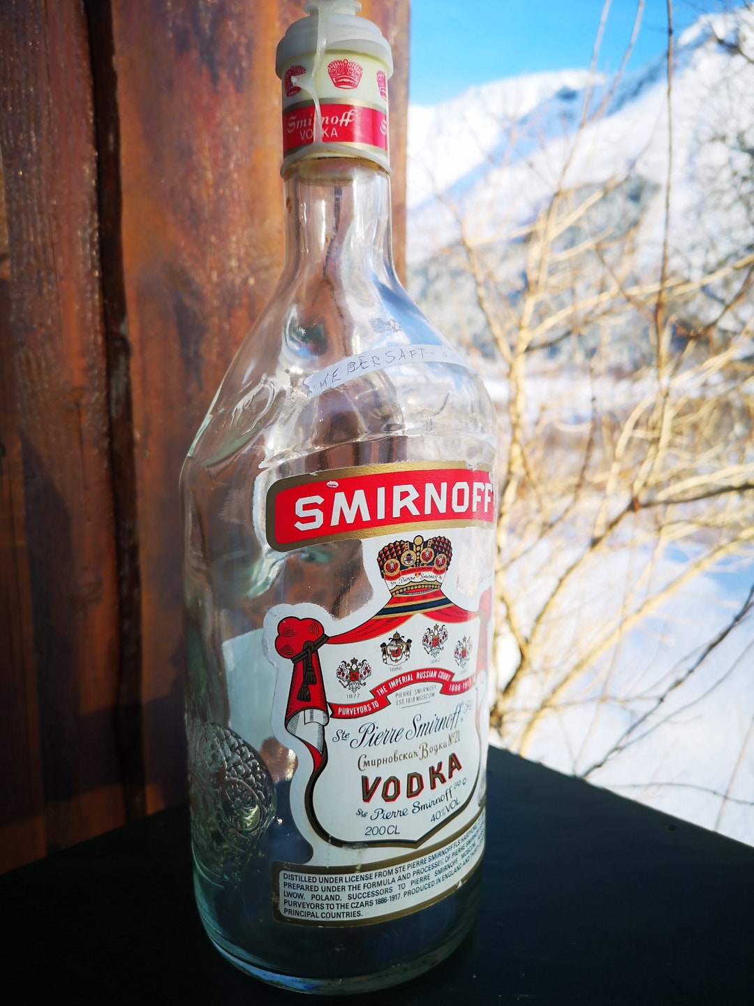Vintage Large 2 Litre Smirnoff Vodka Bottle. Embrossed Logo on Etsy