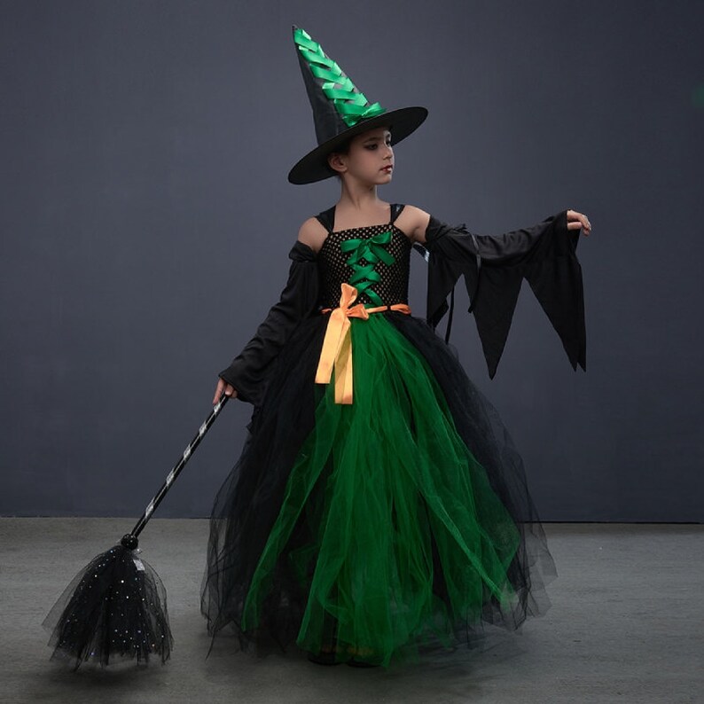 Green/purple Witch Dress Halloween Dress Toddler Girl Baby Etsy