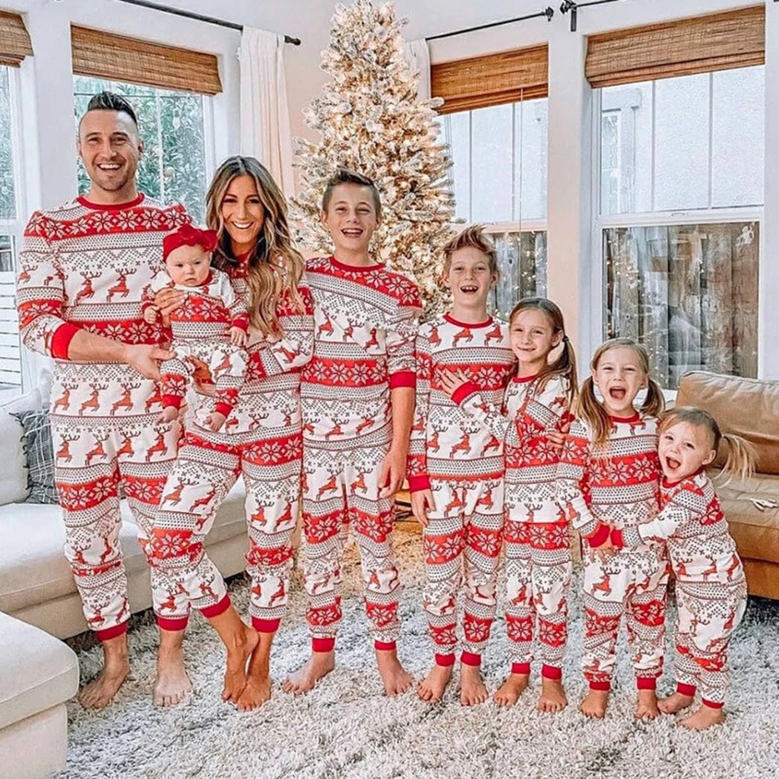 Pijamas de navidad familia - Etsy