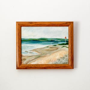 Vintage Original Coastal Seascape Acrylic Painting - Signed P. Langlois, 1999