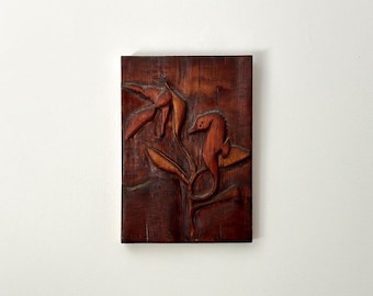 Vintage Carved Wood 3D Relief Wall Art Flowers Birds - Etsy Canada