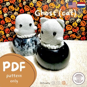Ghost (cat) // no sew // Pdf crochet pattern (En-Du)