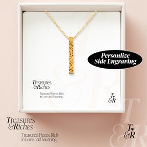 Collana con mappa stellare personalizzata - Collana con barra verticale con cielo notturno inciso - Regalo di gioielli personalizzati per lei Gioielli incisi con data unica