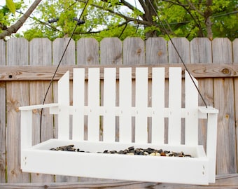 Amish Made Recycled Plastic Swing Seed Feeder, White