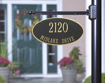 Two-Sided Hanging Address Sign Oval