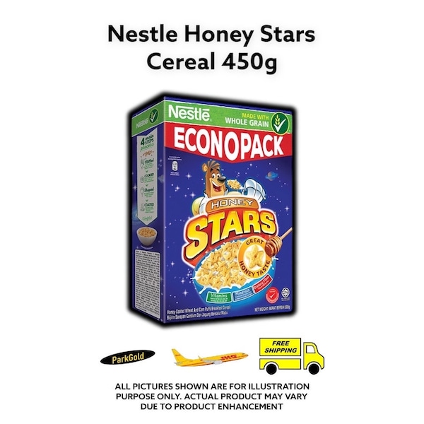 Nestle Authentische Honigsterne Getreide 450g | Vollkorn-Getreide | Honig | Zum Frühstück | Müsli Kinder Eltern Schüler Top Beste Lecker Gesund