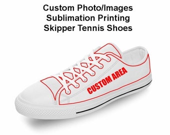 Custom Sublimation Printed Skipper Tennis Shoes