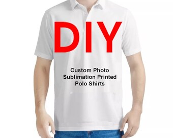 Your Photos/Logos/Images Custom Sublimation Printing on Breathable Polo Shirts