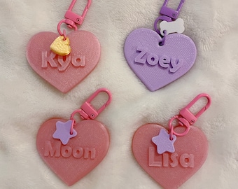 Heart shape pet tag,3d printed Name tag, personalised pet tag, dog tag,cat tag, 3d printing,Cute tag,Customized Name Tag