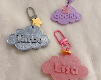 Cloud pet tag,3d printed Name tag, personalised pet tag, dog tag,cat tag, 3d printing,Cute tag,Customized Name Tag