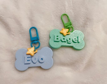 Bone pet tag,3d printed Name tag, personalised pet tag, dog tag,cat tag, 3d printing,Cute tag,Customized Name Tag