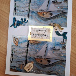 Sail the seas carte d'anniversaire grande