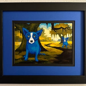 Carte postale encadrée George Rodrigue Blue Dog « Elle a vécu de l'autre côté du bayou »