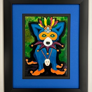 Carte postale encadrée George Rodrigue Blue Dog « Ils vous ont tous demandé »