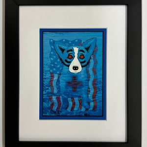 Carte postale encadrée George Rodrigue Blue Dog « We Will Rise Again »
