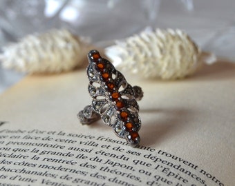 Vintage Silver Zircon Ring Ca 1980. Dress Rings for Women