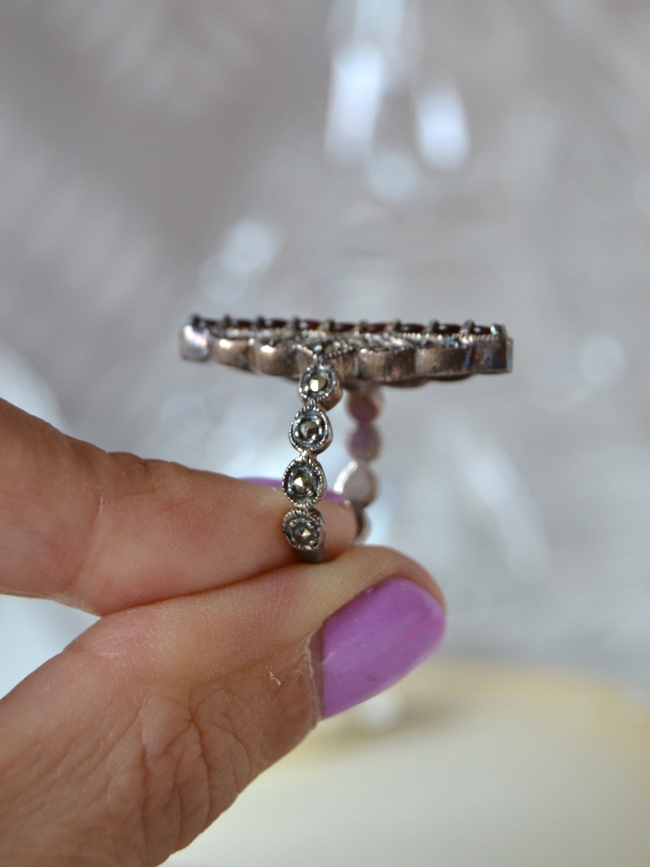 Vintage Silver Zircon Ring Ca 1980. Dress Rings for Women