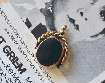 Antique Victorian 9ct gold Swivel watch fob pendant ca 1900, unique gift for her