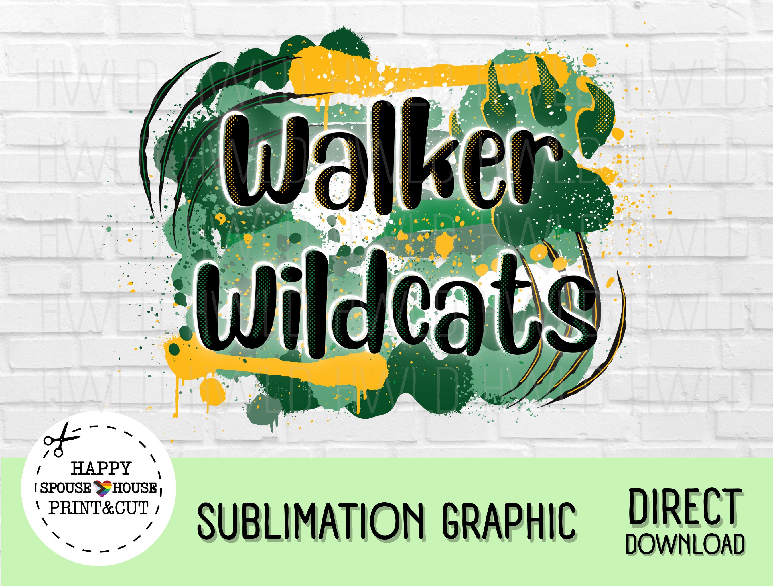 Walker Wildcats Team Pride PNG Sublimation Graphic for Shirts, Sweaters